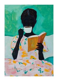 Détendez-vous dans un monde pastel avec un livre et un café pour une harmonie totale-1