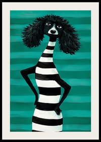 Charming design and style meet in black and white stripes against a turquoise background-2