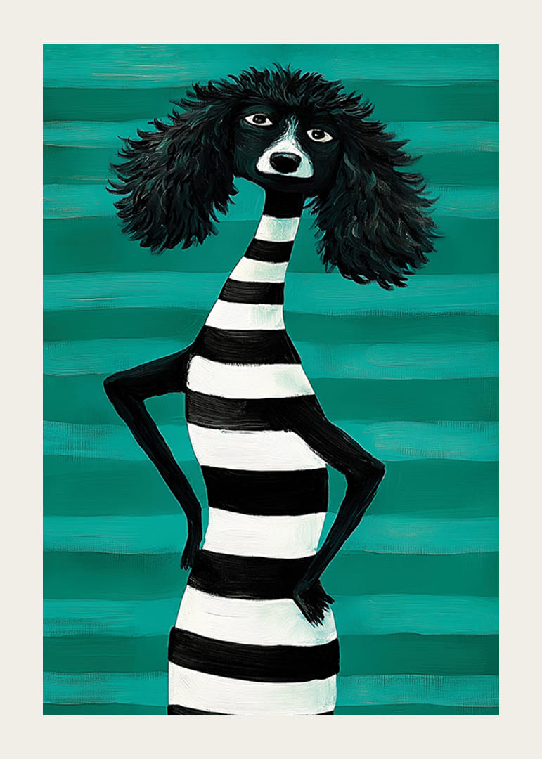 Charming design and style meet in black and white stripes against a turquoise background-12