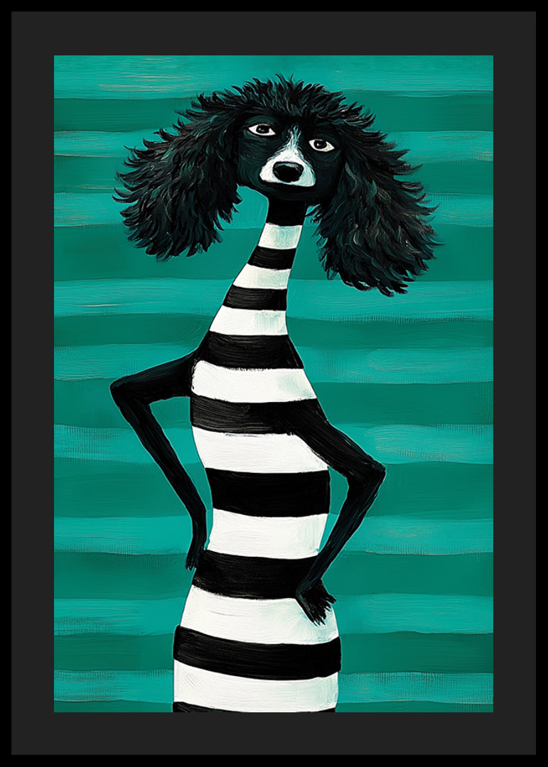 Charming design and style meet in black and white stripes against a turquoise background-12