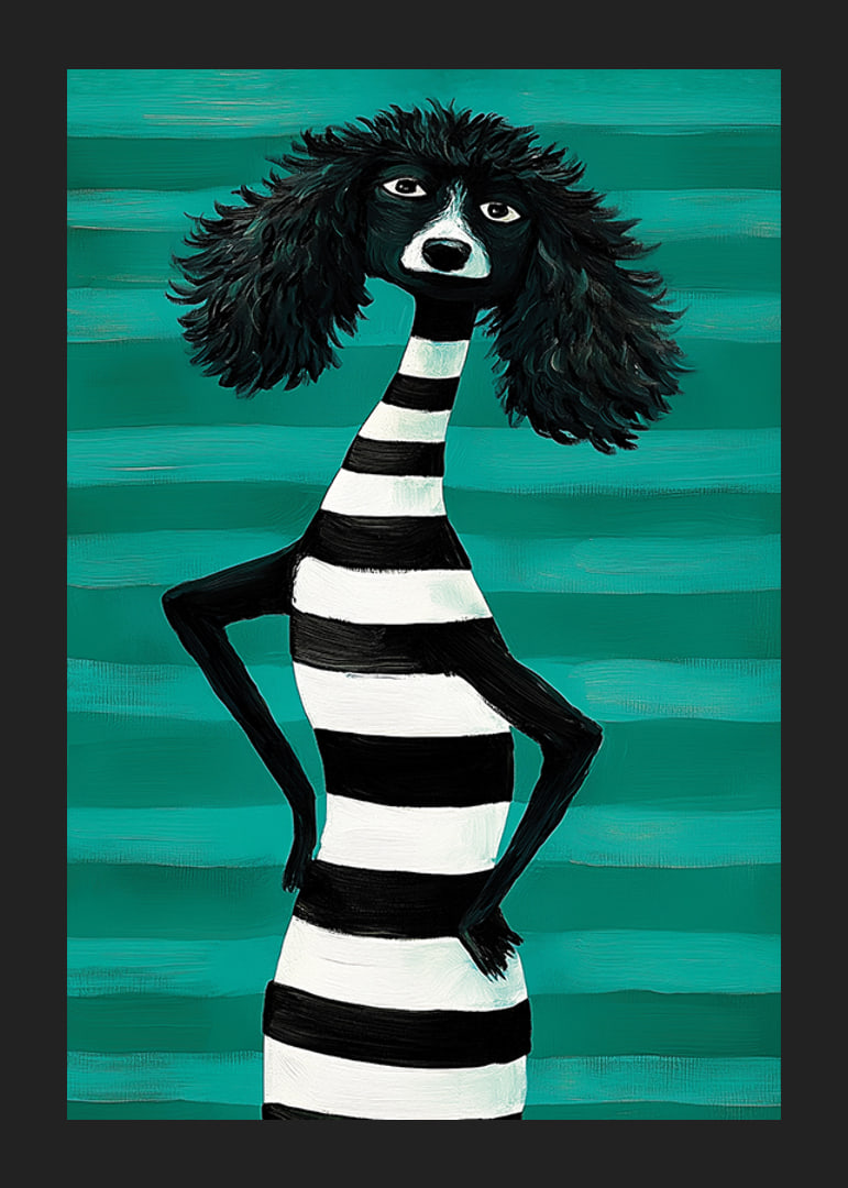 Charming design and style meet in black and white stripes against a turquoise background-12