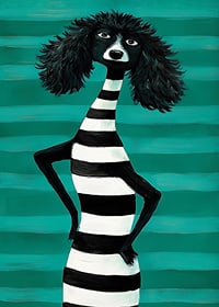 Charming design and style meet in black and white stripes against a turquoise background-7
