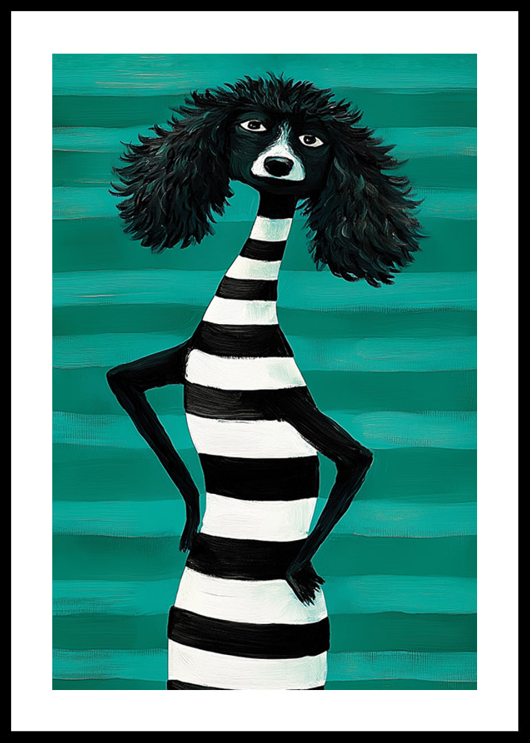 Charming design and style meet in black and white stripes against a turquoise background-12