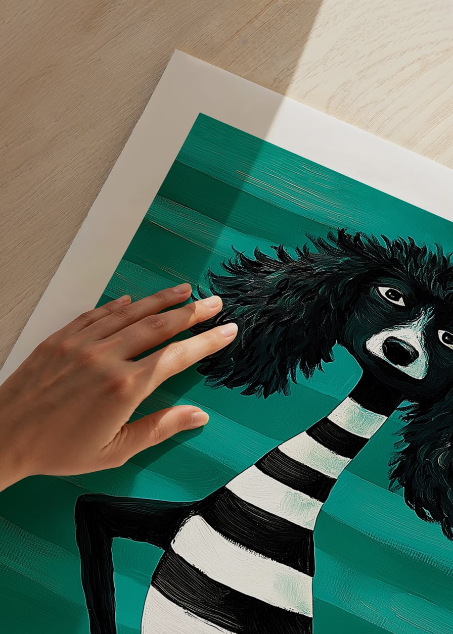 Charming design and style meet in black and white stripes against a turquoise background-12