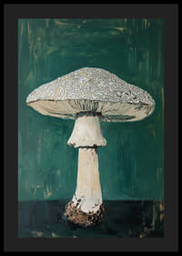 Prachtige paddenstoel op een diepgroene achtergrond voegt rauwe charme toe-4