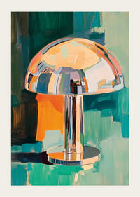 Färgstark lampa i oljemålning ger rummet en retro och sofistikerad känsla-3