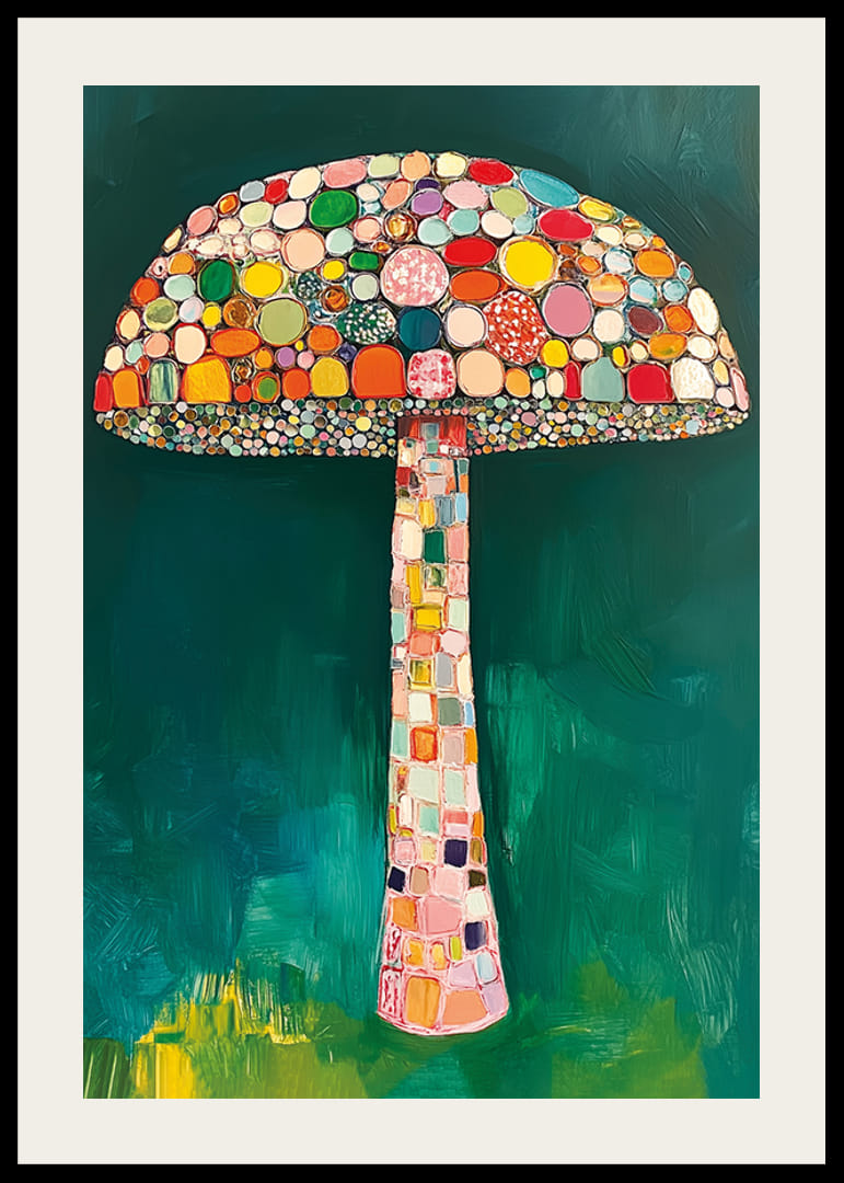 En magisk svamp av färgglada mosaikmönster ger liv åt rummet-12