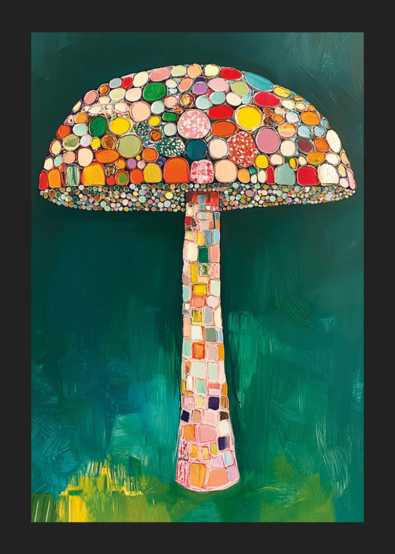 A magic mushroom of colorful mosaic patterns brings the room to life-12