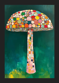 En magisk svamp av färgglada mosaikmönster ger liv åt rummet-5