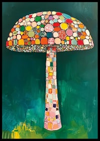 A magic mushroom of colorful mosaic patterns brings the room to life-6