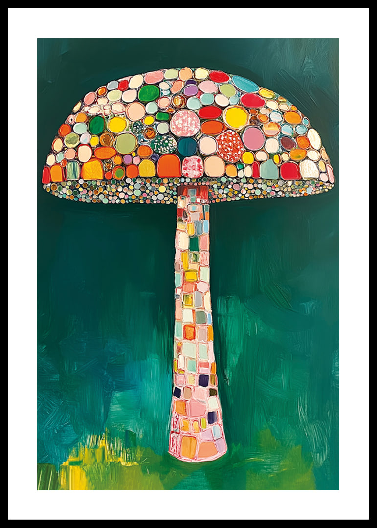 A magic mushroom of colorful mosaic patterns brings the room to life-12