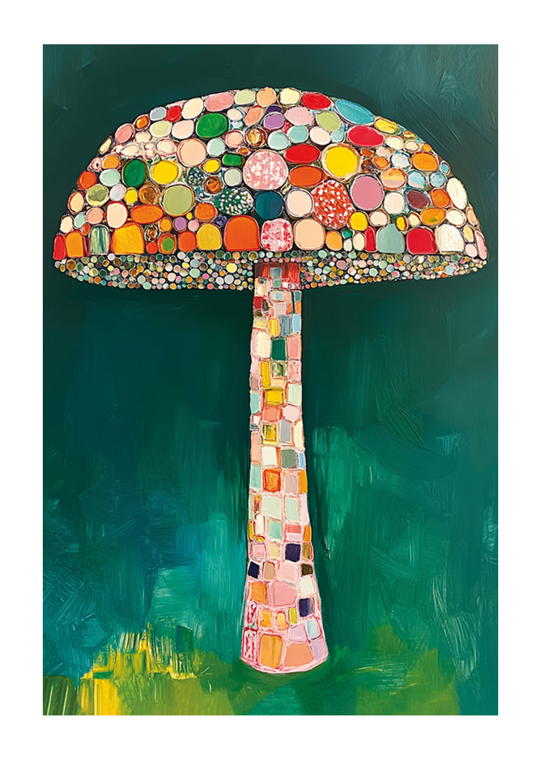 A magic mushroom of colorful mosaic patterns brings the room to life-12