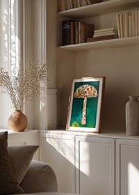 A magic mushroom of colorful mosaic patterns brings the room to life-8