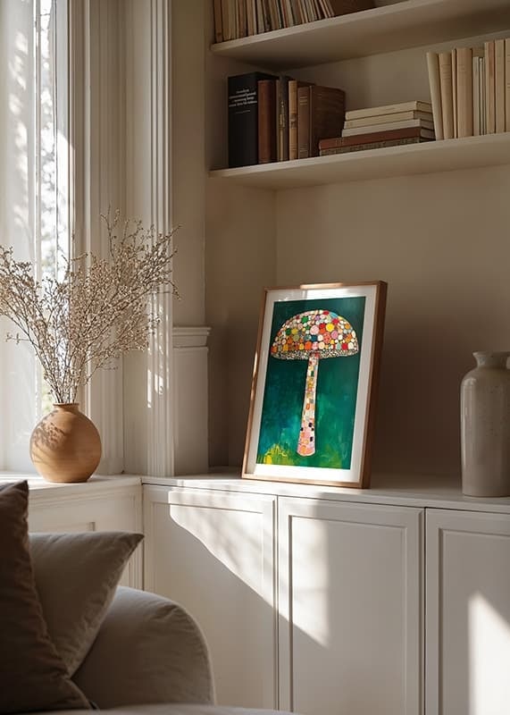 A magic mushroom of colorful mosaic patterns brings the room to life-12