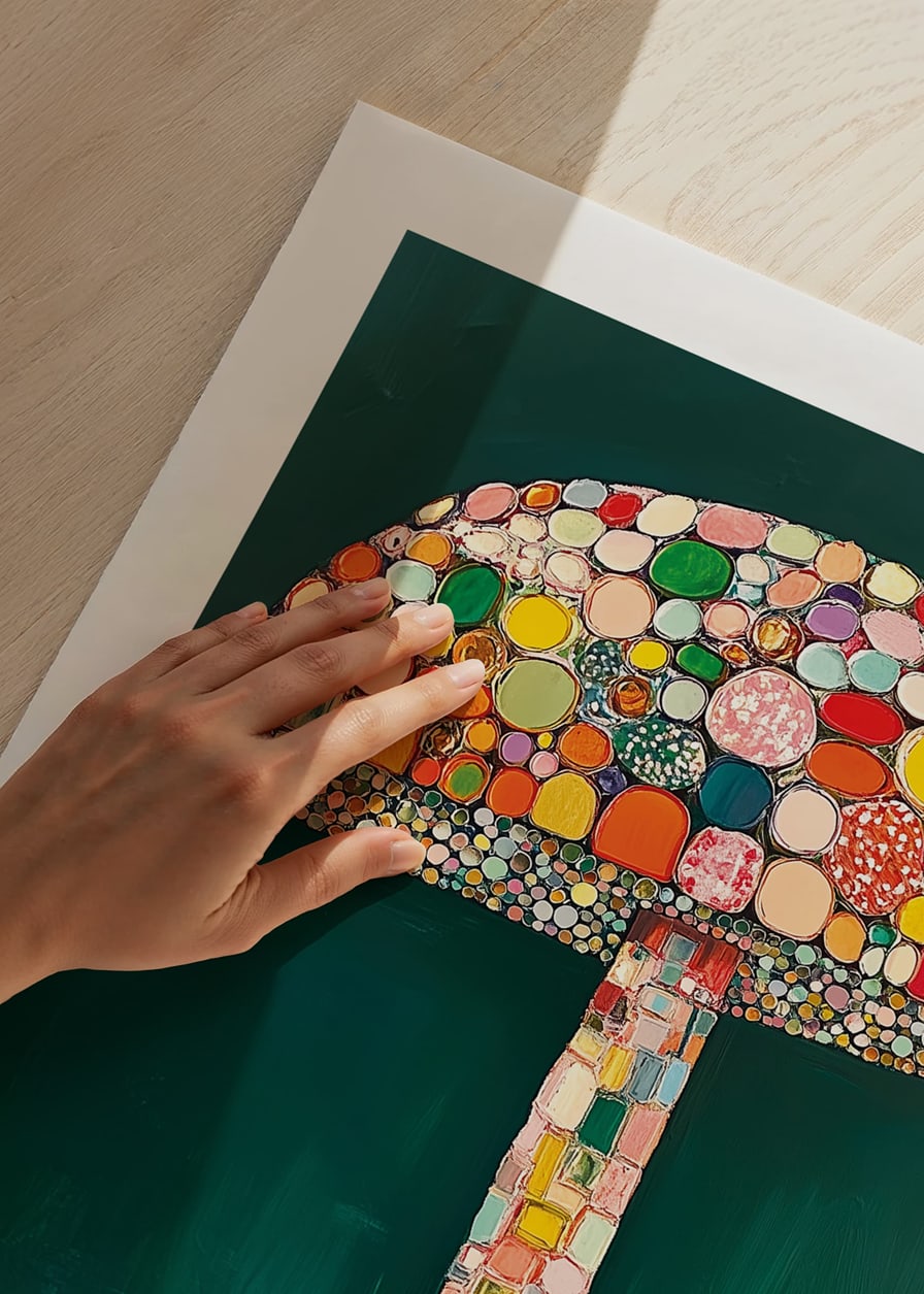 A magic mushroom of colorful mosaic patterns brings the room to life-12