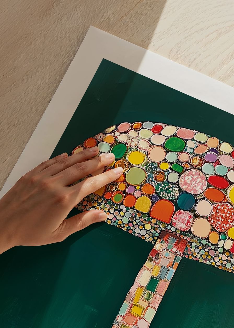 O ciupercă magică cu modele de mozaic colorate dă viață încăperii-12