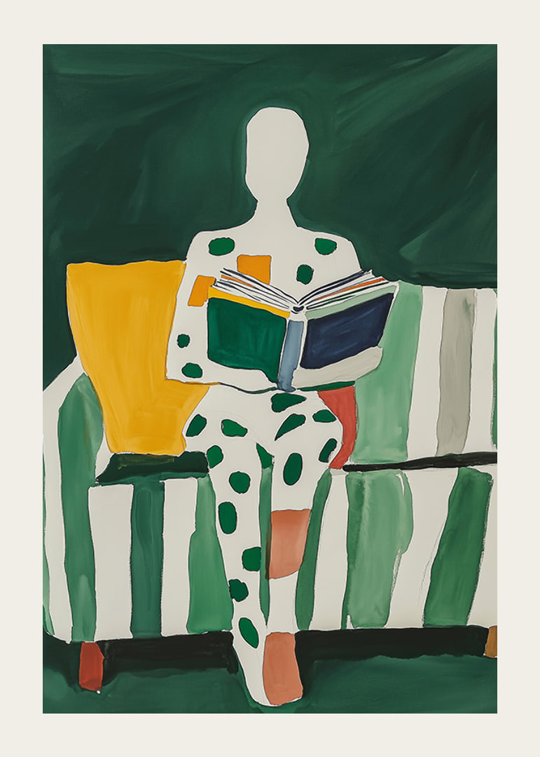 Abstract reading: a colorful journey into the world of books-12