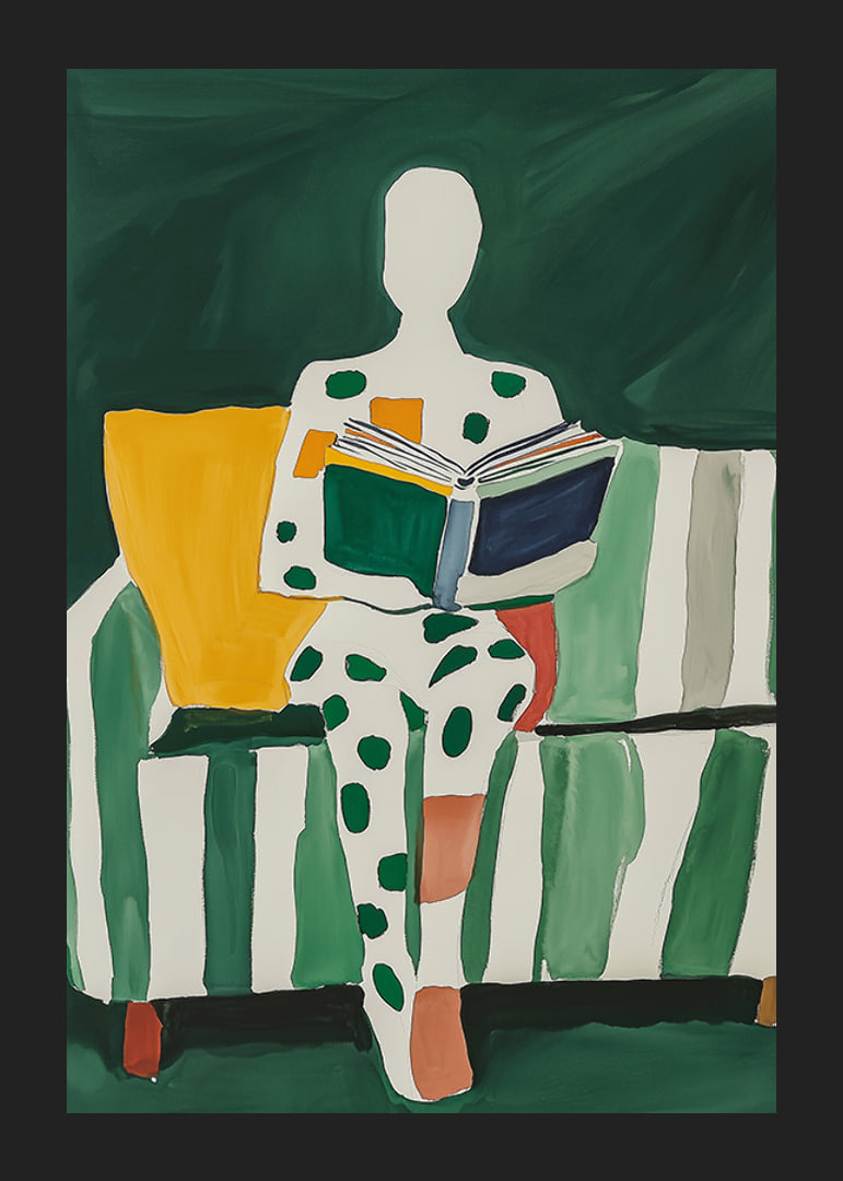Abstract reading: a colorful journey into the world of books-12