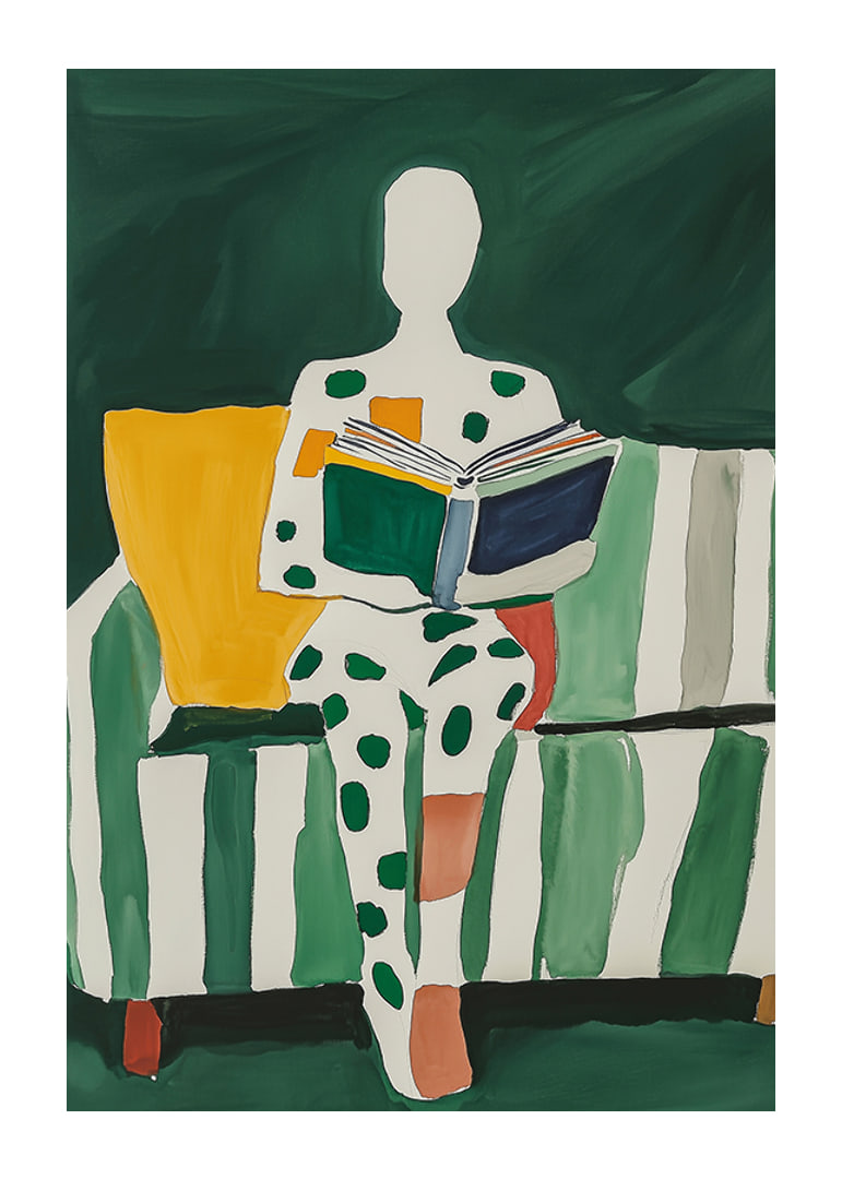 Abstract reading: a colorful journey into the world of books-12