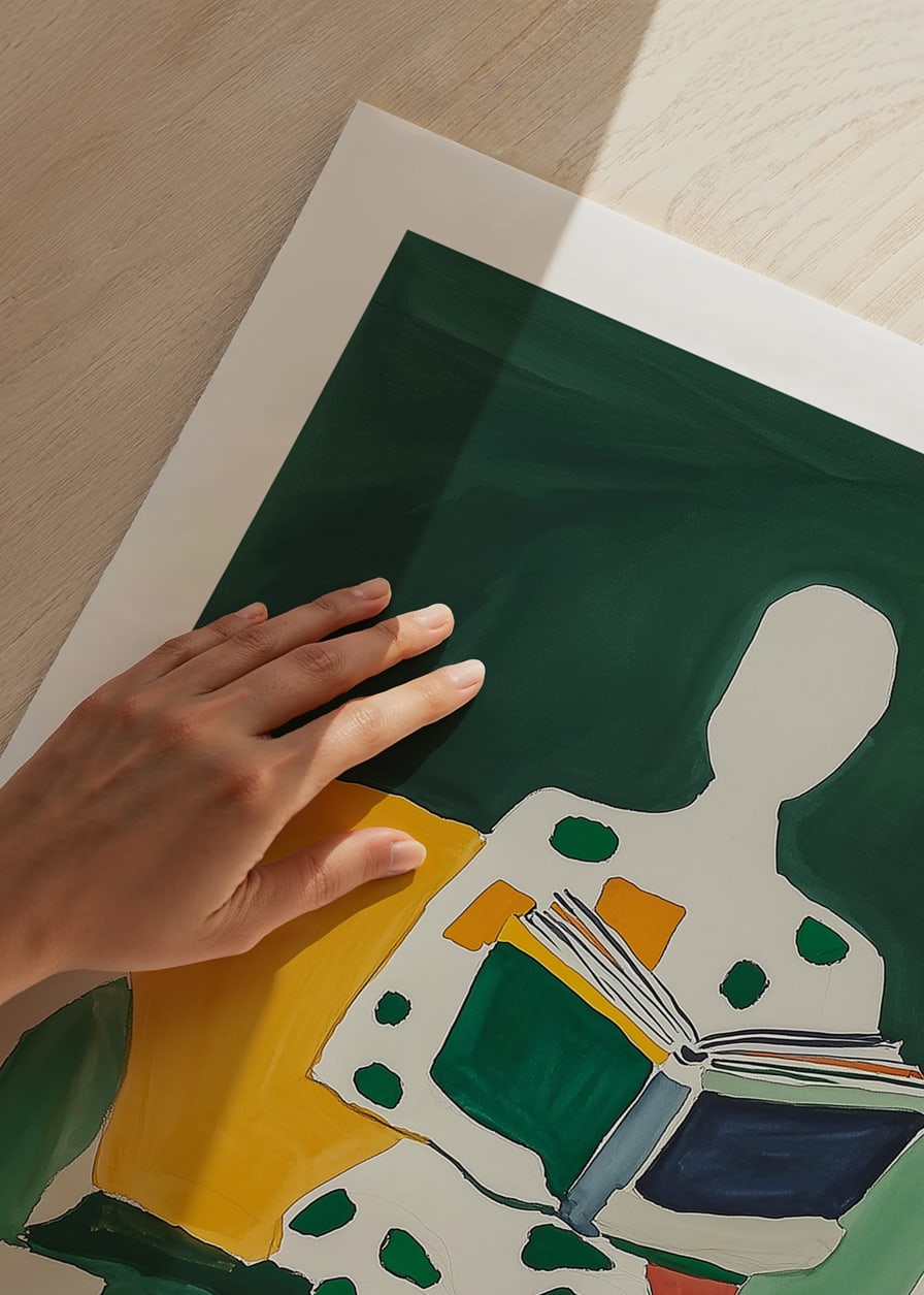 Abstract reading: a colorful journey into the world of books-12