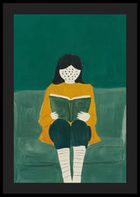 Un momento de lectura suave y soñador en un mundo colorido y elegante.-4