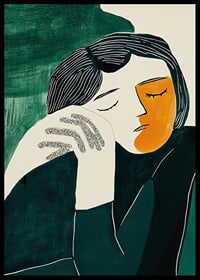 Stylized portrait captures calm and thoughtfulness in deep colors-6