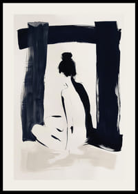 En elegant silhuett framträder i mjuka kontraster av svart och vitt-2