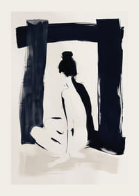 En elegant silhuett framträder i mjuka kontraster av svart och vitt-3