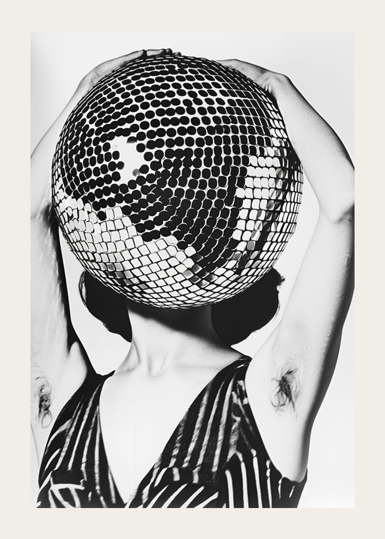 Contrasts capture the mystique of a disco ball face-12