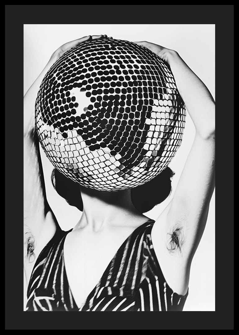 Contrasts capture the mystique of a disco ball face-12