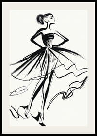 Elegant kvinna i stilren klänning, fångad i rörelse-2