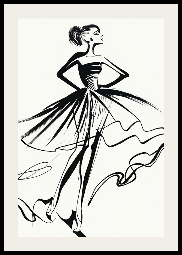 Elegant kvinna i stilren klänning, fångad i rörelse-12