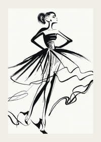 Elegant kvinna i stilren klänning, fångad i rörelse-3