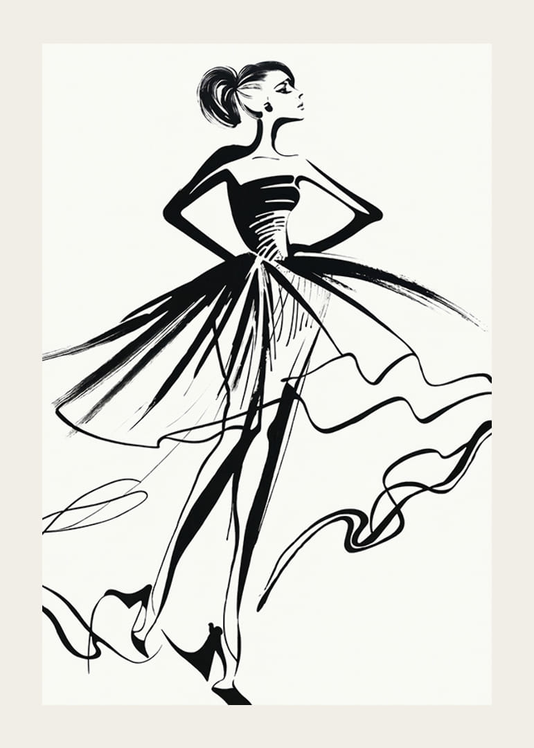 Elegant kvinna i stilren klänning, fångad i rörelse-12