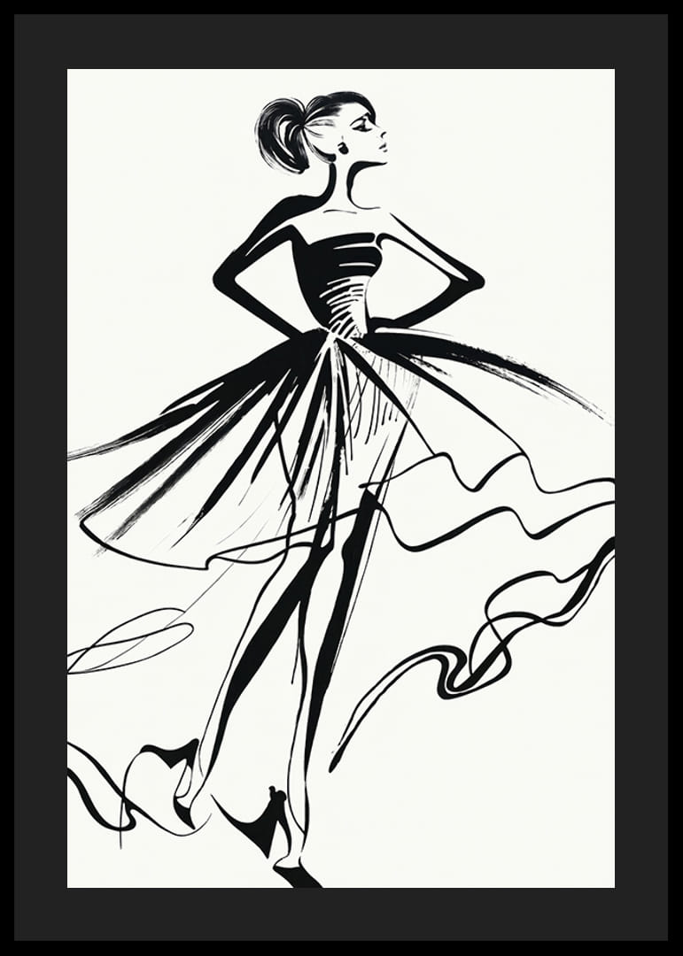 Elegant kvinna i stilren klänning, fångad i rörelse-12