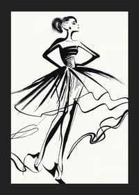 Elegant kvinna i stilren klänning, fångad i rörelse-5