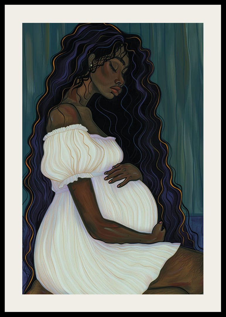 Vackra linjer och djupa känslor förmedlar väntans tysta styrka-12