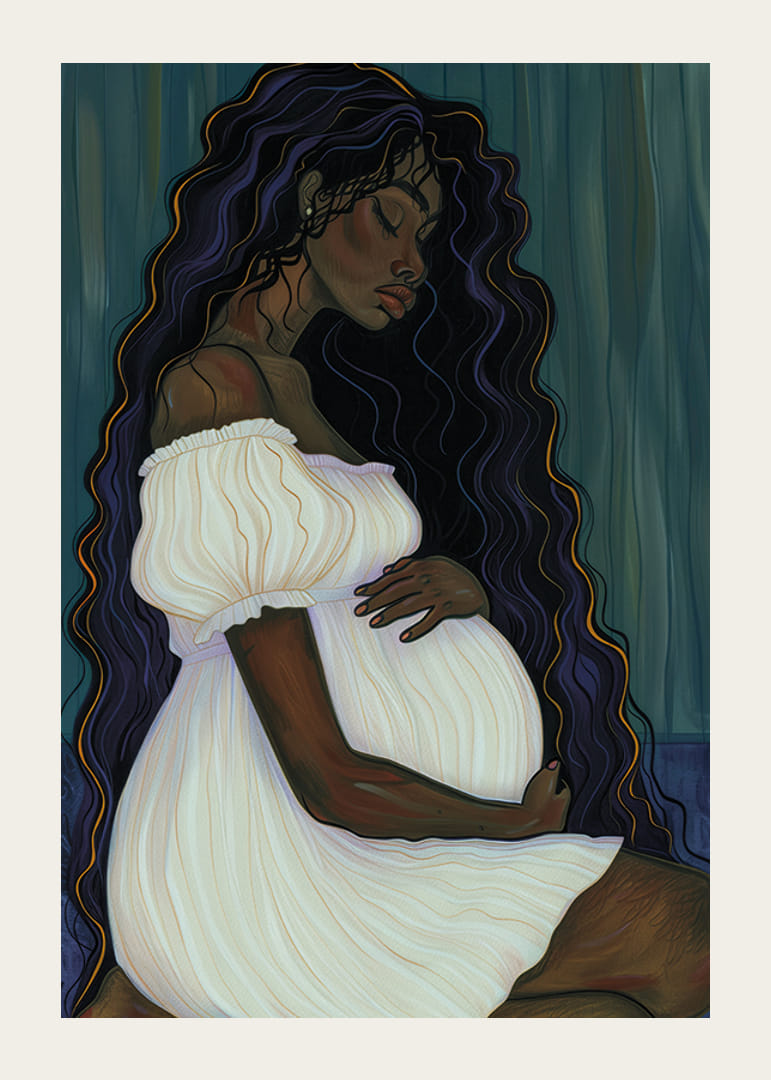 Vackra linjer och djupa känslor förmedlar väntans tysta styrka-12