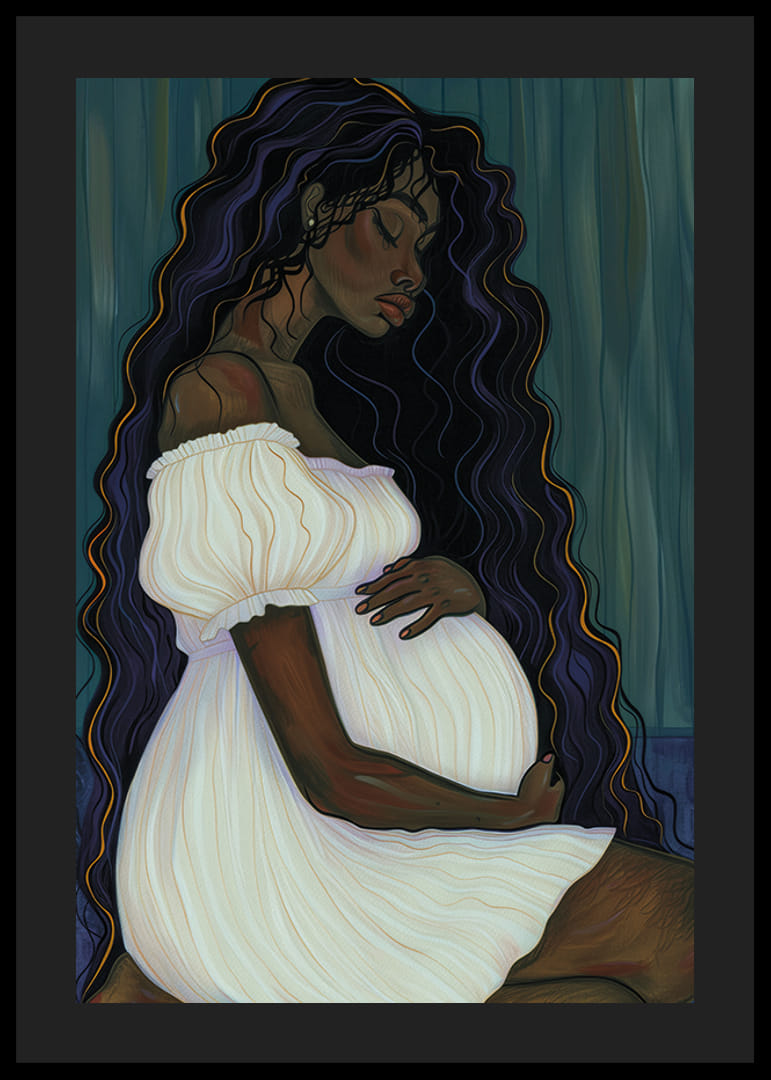 Vackra linjer och djupa känslor förmedlar väntans tysta styrka-12