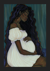 Vackra linjer och djupa känslor förmedlar väntans tysta styrka-5