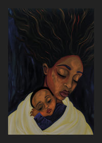 Moder och barn i en fridfull omfamning, fylld av kärlek-5