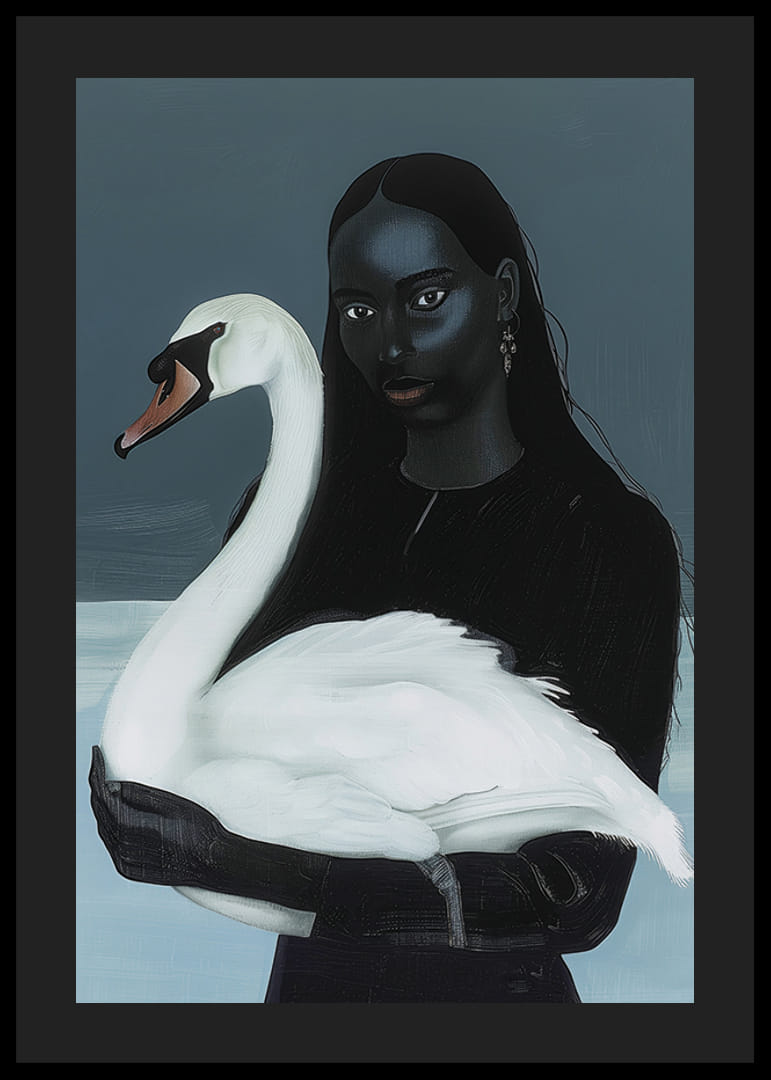 En mystisk affinitet mellan kvinna och svan i skuggspelet-12