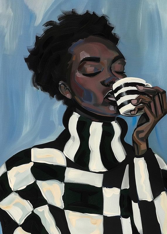A stylish artistic image captures calm and elegance in every brushstroke-12