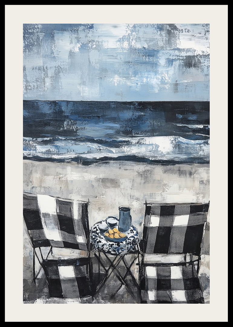 Two chairs by the sea in an idyllic coastal scene-12