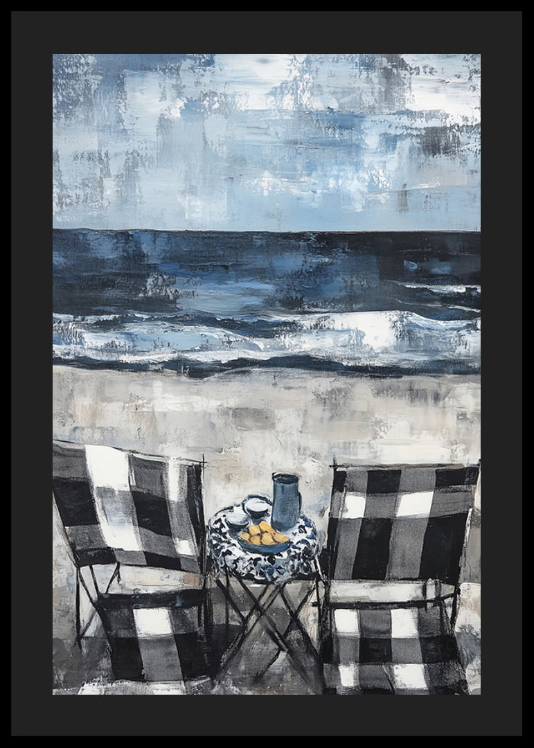 Two chairs by the sea in an idyllic coastal scene-12