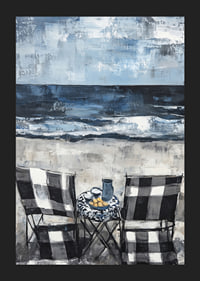 Two chairs by the sea in an idyllic coastal scene-5