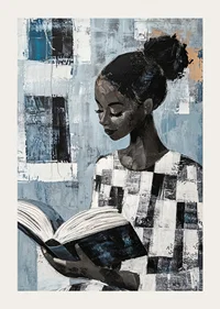 An enchanting scene of quiet reading in subdued tones-3