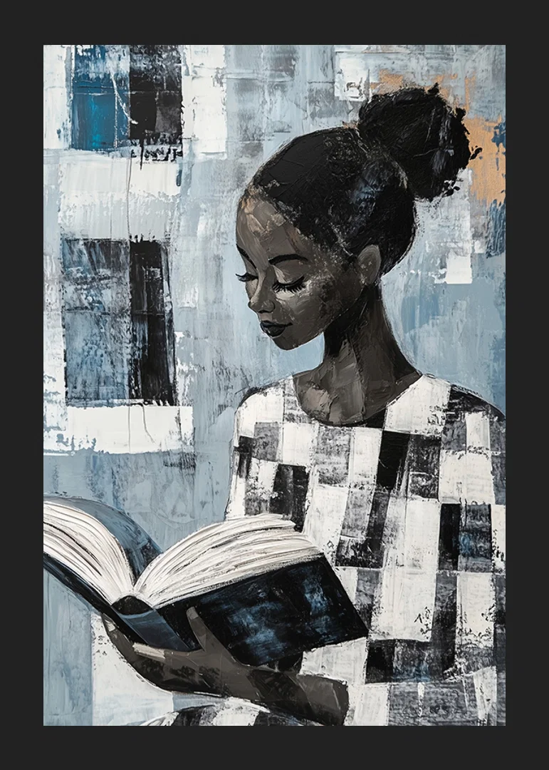 An enchanting scene of quiet reading in subdued tones-12