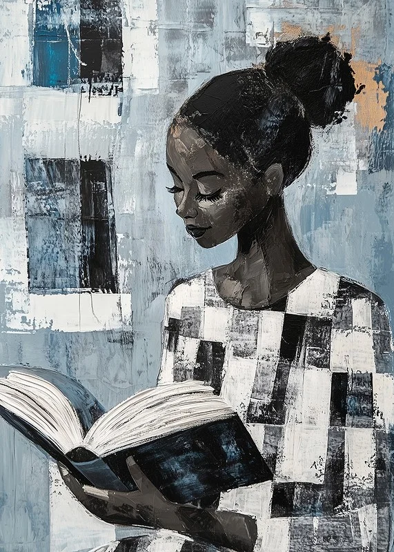 An enchanting scene of quiet reading in subdued tones-12