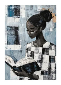 An enchanting scene of quiet reading in subdued tones-1